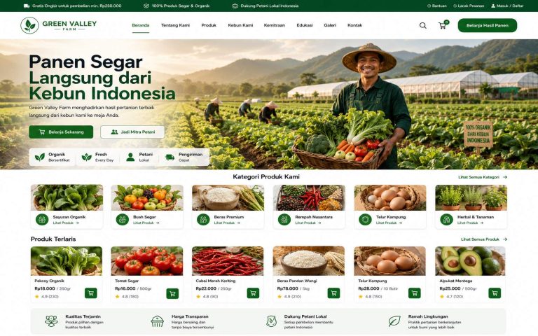 Green Valley Farm - Template Website Company Profile