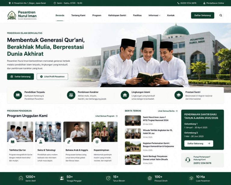 Islamic Boarding School - Template Website Sekolah