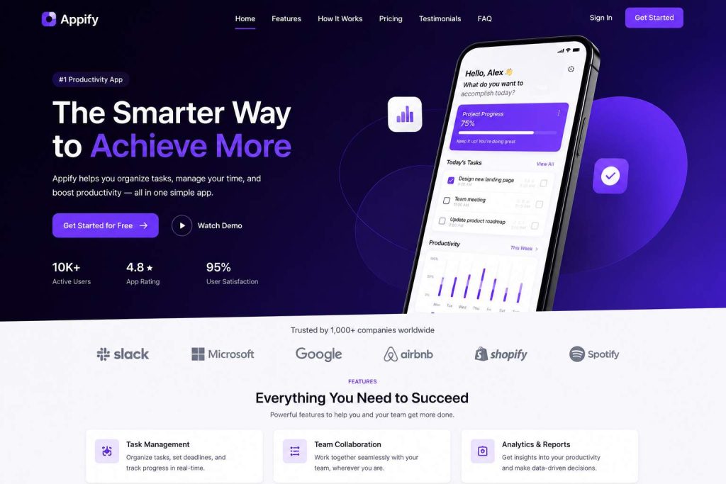 App Landing Page