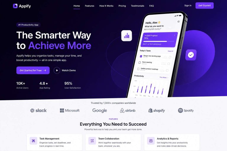 App Landing Page - Template Website Landing Page